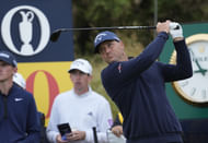 Alex Noren hits his tee shot on the 10th hole during the first round of the Open Championship (Photo via IMAGN)